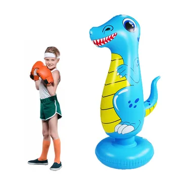 1 детская надувная колонна с динозавром, боксерская колонна, стакан, небесно-голубая надувная колонна высотой 120 см синий