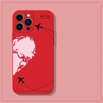 Дорожный чехол с картой мира «Самолеты» для Iphone 12 13 11 Pro Max 12 Mini Love Heart пара, чехол для Iphone Xr X Xs Max 7 8 Plus Se2020 For iPhone 14