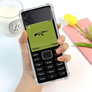 Роскошный чехол с принтом для смартфона для Samsung Galaxy Z Flip 3 4 5g Funda Z Flip3, прозрачный жесткий противоударный чехол для ПК, чехол для телефона Samsung Z Flip 5G