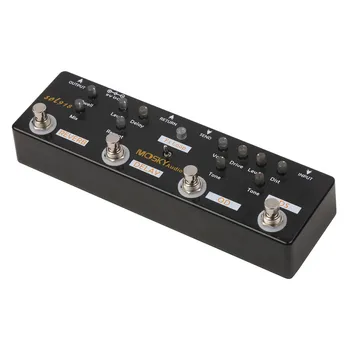 MOSKY Audio SOL918 5-в-1 педаль мультиэффектов Комбинированная педаль эффектов для гитары True Bypass Multi-in-one чёрный