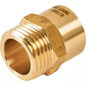 Муфта переходная Hailiang 1/2"x18 мм наружная резьба медь