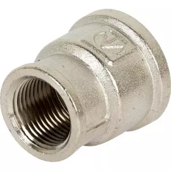 Муфта переходная Valtec внутренняя резьба 1/2"х3/8" никелированная латунь VTr.240.N.0403