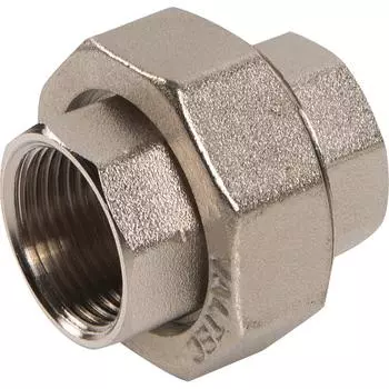 Муфта Valtec разъёмная внутренняя-внутренняя резьба, 3/4", никелированная латунь VTr.340.N.0005