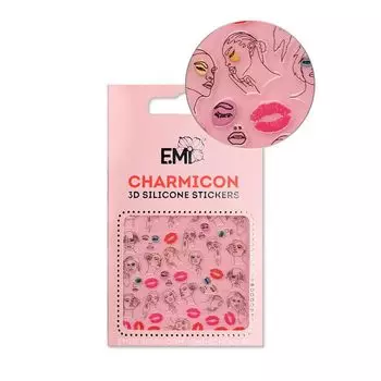 E.MI Декор для ногтей №123 Лица и губы / Charmicon 3D Silicone Stickers