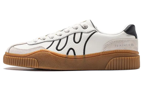 Кроссовки LINING Yunchuan Skateboarding Shoes Women's Low-top, белый/черный