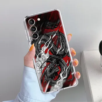 Прозрачный чехол с изображением животного дракона для Samsung Galaxy S22 S20 FE S21 S10 S9 Plus Note 20 Ultra 10 Lite, прозрачный чехол для телефона Samsung S21 5G