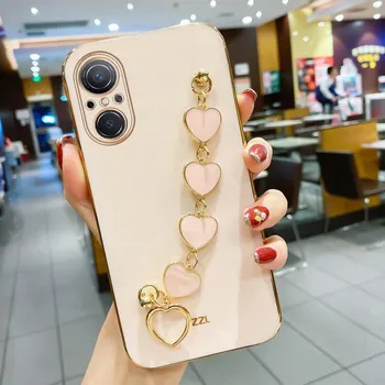 Чехол для телефона с ремешком на запястье для Huawei Nova 11 Pro 10 Lite 9 SE 8 7 6 Nova Y61 Y70 + мягкий тонкий чехол-браслет For Nova 9 SE серый