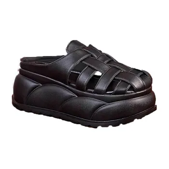 Толстые тапочки Baotou Half Slippers женские летние модные пляжные сандалии 35