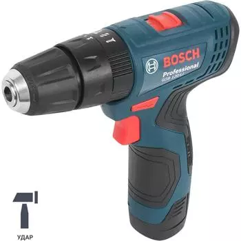Дрель-шуруповерт аккумуляторная ударная Bosch Professional GSB 120 06019G8100, 12 В Li-ion 2x2 Ач