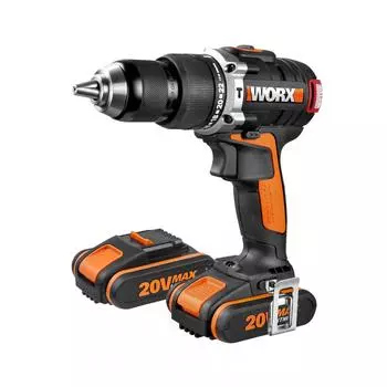 Дрель-шуруповерт бесщеточная ударная Worx WX373, 20 В Li-ion 2x2 Ач