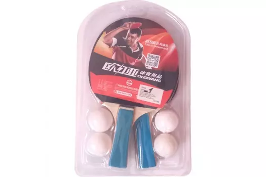 Набор для настольного тенниса Sportex 2 ракетки 4 шарика T07530-0 голубой