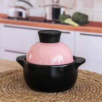Кастрюля для тушения супа, домашняя жаростойкая керамическая кастрюля, небольшая кастрюля для прикорма, каменный горшок 600ml синий