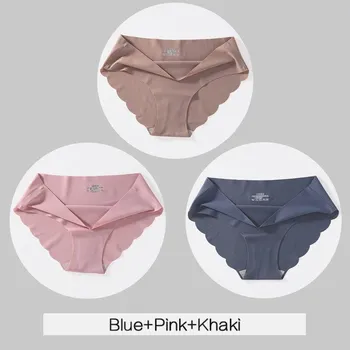 FINETOO 3 шт. женские трусики из ледяного шелка M-XL с низкой посадкой, удобное женское бесшовное нижнее белье, сексуальные трусы, женское нижнее белье M