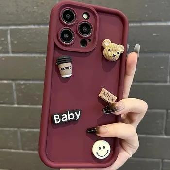 Милый силиконовый чехол для телефона INS 3D Bear Coffee для INFINIX Hot 8 9 Hot 10 12 12i Hot 30 20 Play Hot 20S 20i 10Lite, противоударный чехол infinix CC7 кофейный