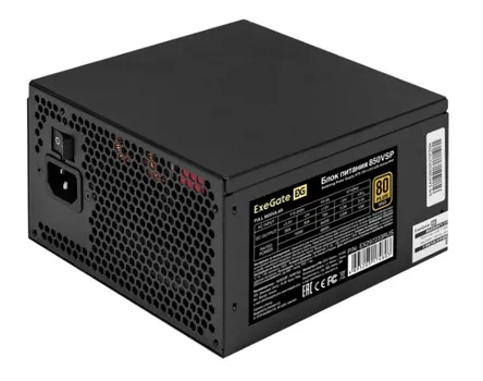 Блок питания ATX Exegate 850VSP FС EX297233RUS 850W 80 PLUS GOLD, APFC, КПД 90%, 120mm fan, 24pin, 2