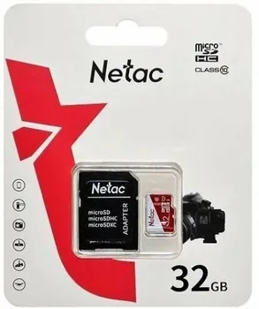 Карта памяти MicroSDHC 32GB Netac NT02P500ECO-032G-R P500 Eco Class 10 + SD адаптер