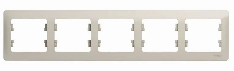 Рамка Schneider Electric GSL000905 GLOSSA, 5-постовая горизонтальная, молочный