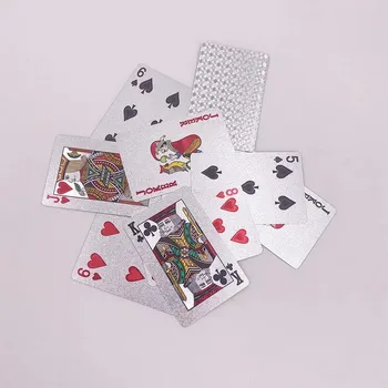 Игральные карты из золота 24 карата, пластиковая колода для игры в покер, фольгированная упаковка для покера, волшебные карты, водонепроницаемые карты, подарочная коллекция, настольная игра для азартных игр