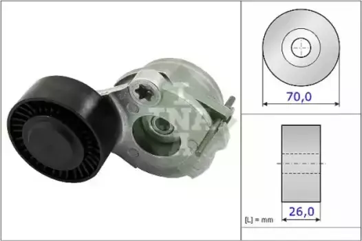 натяжитель приводного ремня! 70x26\ Audi A4/A6 3.0 11>, VW Touareg 10> 534 0470 10 INA