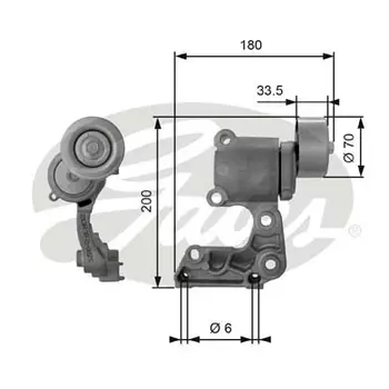 натяжитель ремня! с роликом\ Lexus IS250/RX350 05> T38410 GATES