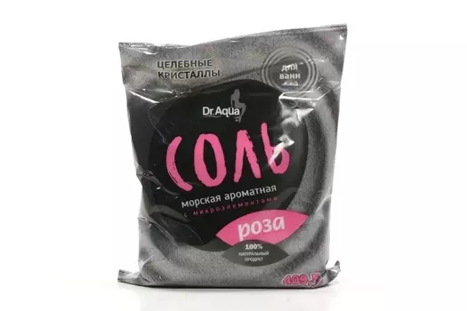 Соль д/ванн Dr Aqua Целебные кристаллы морская/ароматная Роза, 409,5 г