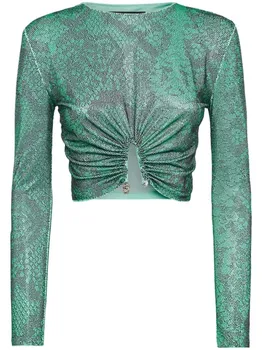Philipp Plein футболка с кристаллами, зеленый