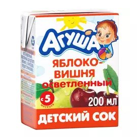 Сок Агуша яблоко-вишня с мякотью с 5-ти месяцев 200 мл
