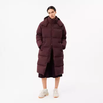 Женский длинный пуховик Lacoste с капюшоном