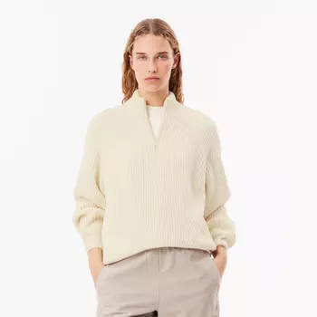 Женский шерстяной свитер Lacoste на молнии