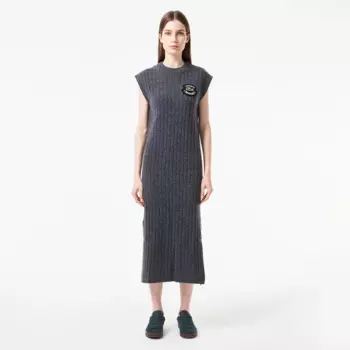 Женское обтягивающее шерстяное платье Lacoste