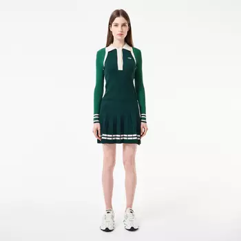 Женское эластичное платье Lacoste с длинным рукавом