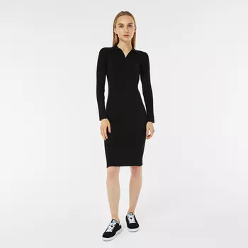 Женское платье Lacoste Slim Fit с длинным рукавом