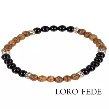 Браслет LORO FEDE Песчаная буря из яшмы, агата и серебра 925