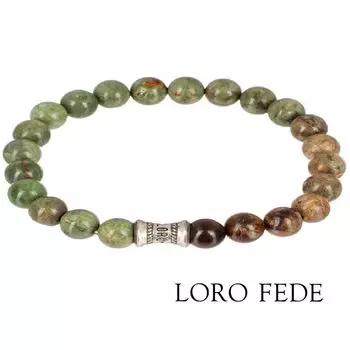 Браслет LORO FEDE Расположение духа из яшмы, серебро 925