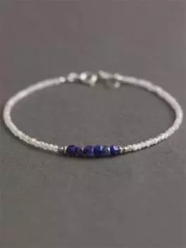 Браслет "Royal Sapphire" из лунного камня с сапфиром и серебром