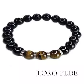 Браслет LORO FEDE Сознание из агата, тигрового глаза и серебра 925
