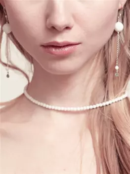 Серьги-цепи из белого агата Pure white