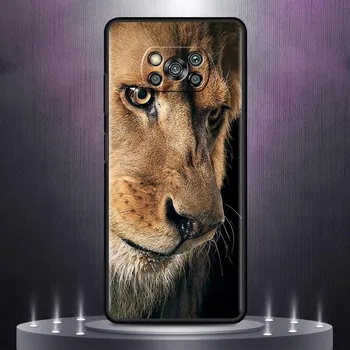 Чехол для телефона Xiaomi Mi Poco X3 NFC 10T Pro 11T 11 Lite Note 10 M3 9T F3 CC9, черный мягкий чехол A2 F1 в виде ракушки, большая кошка, животное, лев Mi Poco X3 NFC