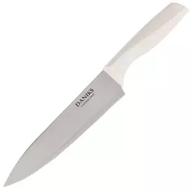 Нож кухонный Daniks, Латте, шеф-нож, нержавеющая сталь, 20 см, рукоятка пластик, YW-A383-CH