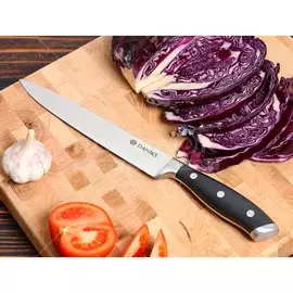 Нож кухонный Daniks, Black, разделочный, нержавеющая сталь, 20 см, рукоятка пластик, 161520-3