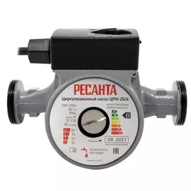 Насос циркуляционный, Ресанта, 1 '', 72 Вт, максимальный напор 4 м, 3 м/ч, ЦРН-25/4