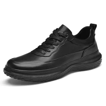 FashionHigh Quality Mens Натуральная кожа Обувь Модные дизайнерские мужские кроссовки Повседневная обувь Люксовый бренд Мужская вулканизированная обувь Трекинг Плоский 38