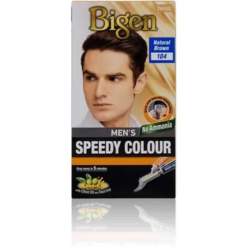 Мужская краска Speedy Color, легкое и быстрое нанесение, без аммиака, с аппликатором-расческой 104, натуральный коричневый Bigen