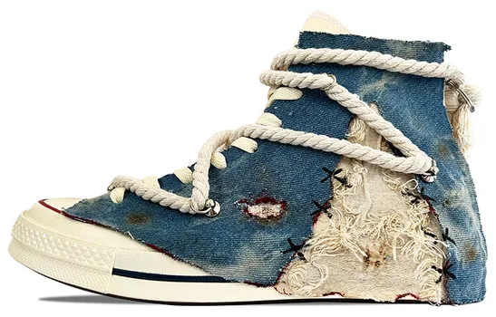 Chuck Taylor All Star Canvas Shoes Unisex High-top Blue/бежевый Converse