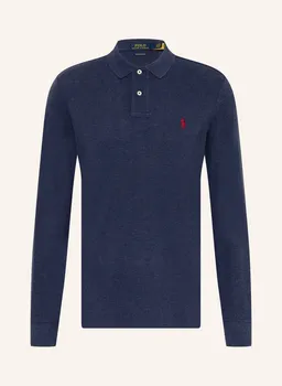 Рубашка поло POLO RALPH LAUREN Piqu Custom Slim Fit, темно-синий