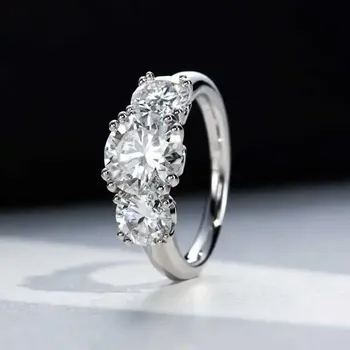 SACE GEMS GRA Сертифицированное кольцо с муассанитом 2CT VVS1 Lab Diamond Solitaire Ring для женщин Обручальное кольцо с обещанием ювелирных изделий 5 белый