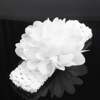 1Pcs Spring/Summer NEW Baby Girls Lace Headband Infant Hair Weave Band Chiffon Flower Headband 1 Pair красный