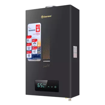 Водонагреватель газовый проточный/металл 10л/мин, Thermex Sensor S 20 MD Art Black (351111)