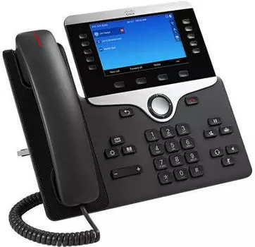 VoIP-телефон Cisco CP-8851-K9, 5 линий, 5 SIP-аккаунтов, цветной дисплей, PoE, черный/серебристый (CP-8851-K9)