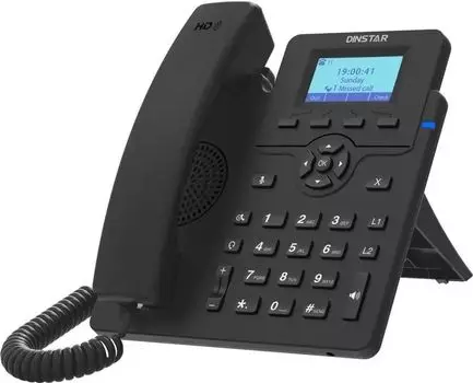 VoIP-телефон DINSTAR C60U, 2 линии, 2 SIP-аккаунта, монохромный дисплей, черный (C60U)
